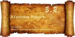 Bierbaum Róbert névjegykártya
